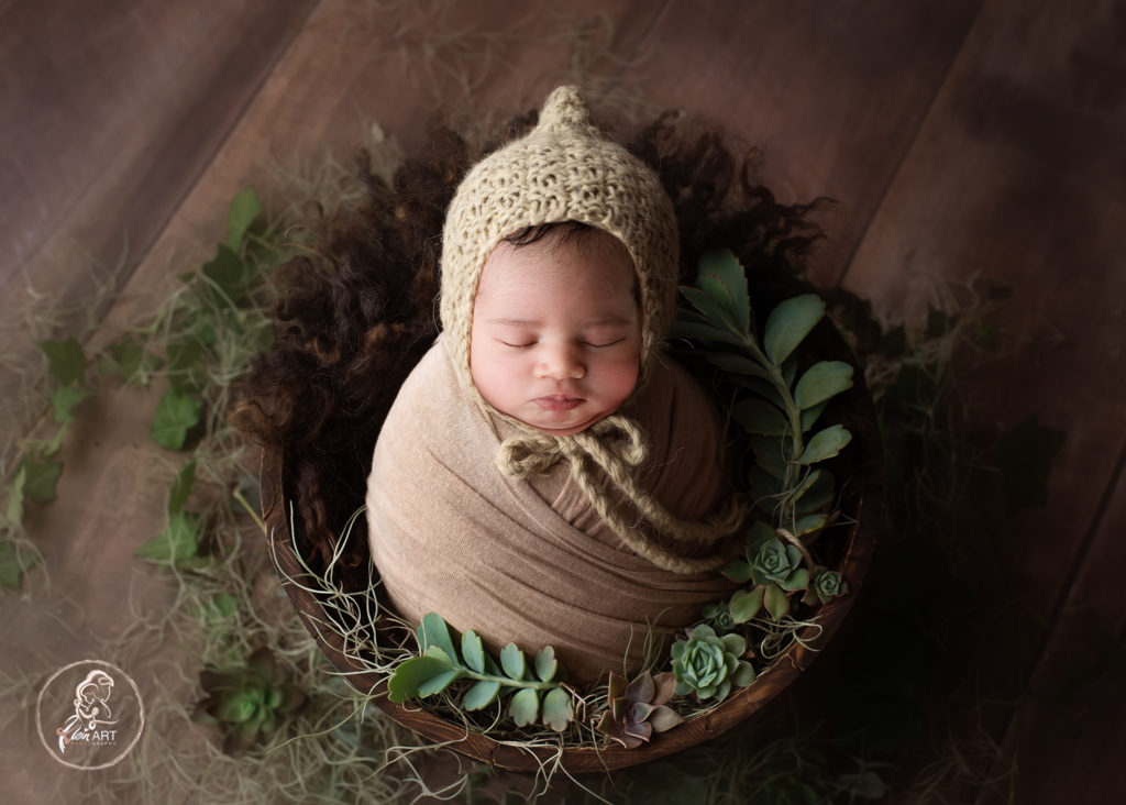 newborn basket greens
